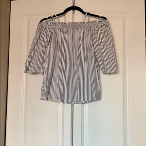 Striped Off The Shoulder Shirt